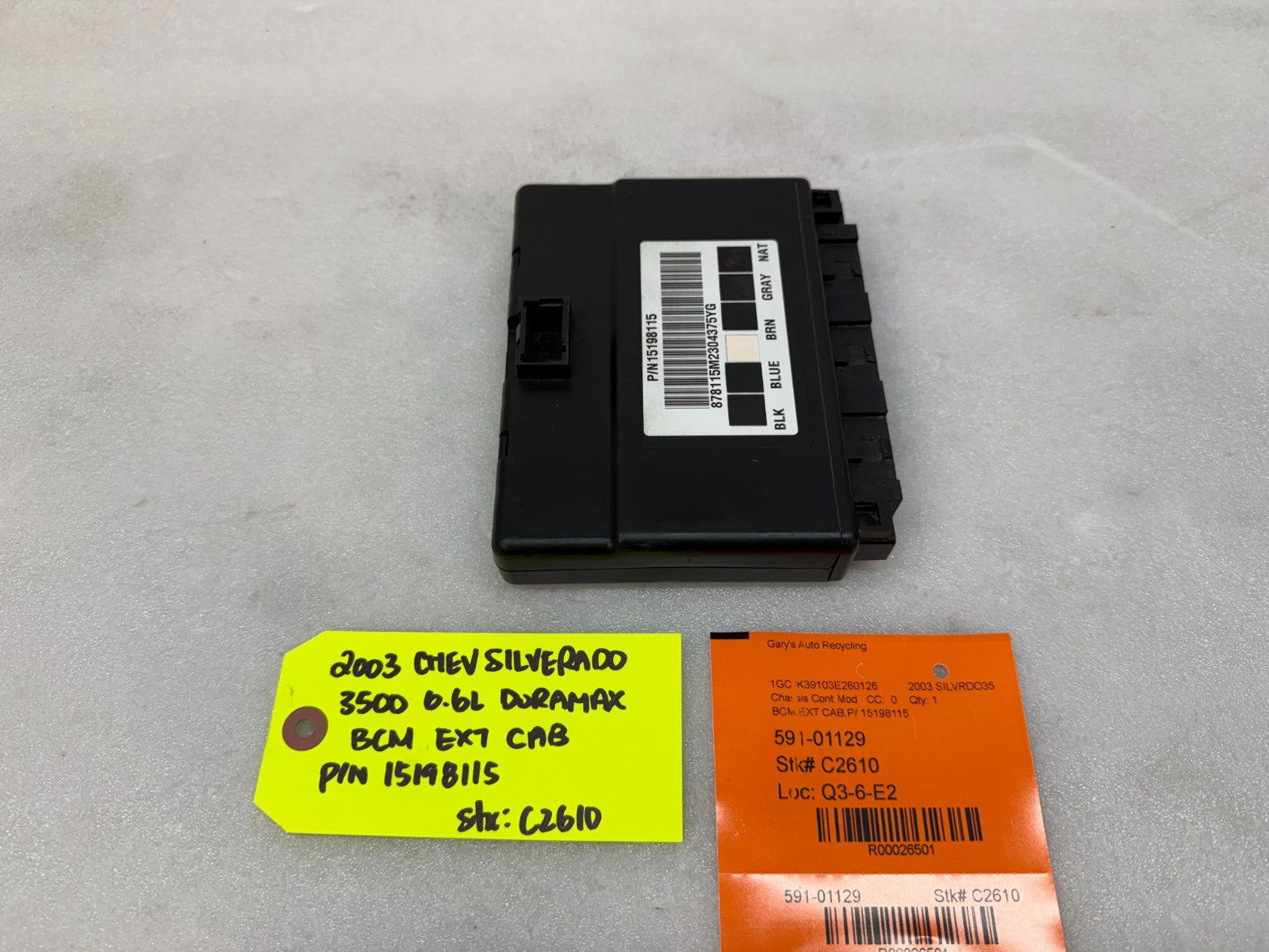 01-05 Chevrolet GMC 2500HD 3500HD 6.6 DURAMAX BODY CONTROL MODULE BCM 15198115