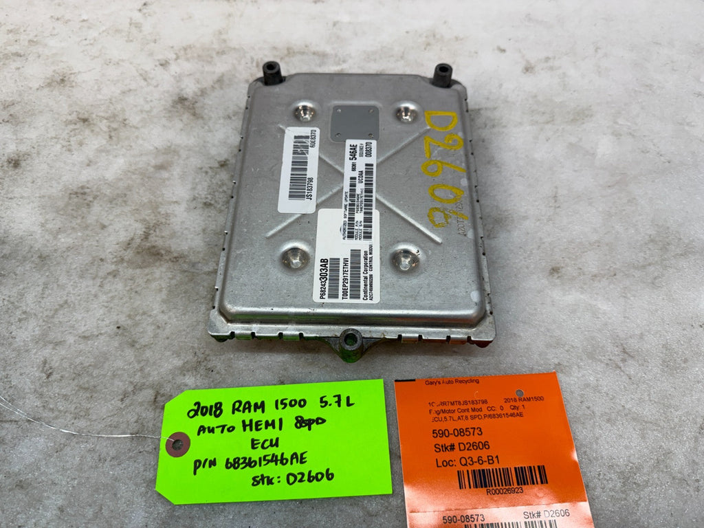 18 DODGE RAM SPORT 1500 5.7 HEMI ENGINE COMPUTER ECM ECU 68361546AE 15-21 63k