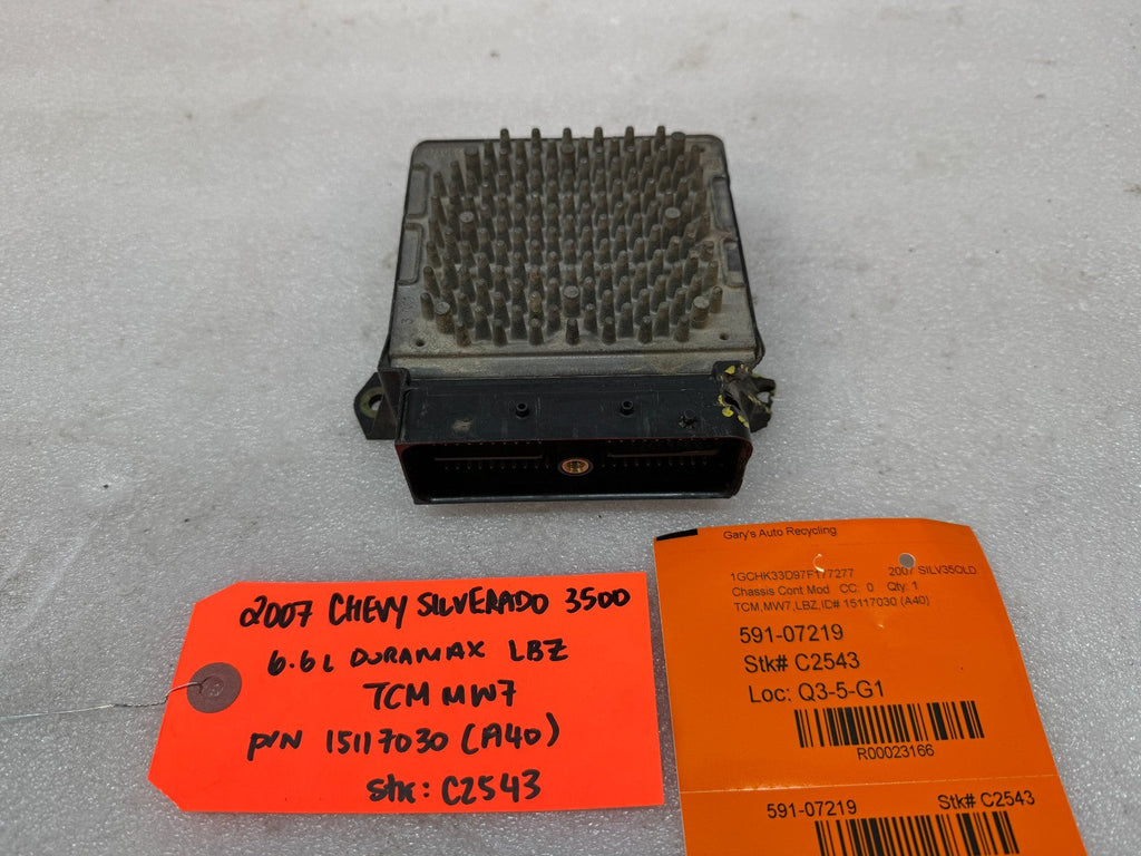 06 07 08 GMC SIERRA ALLISON A40 TRANSMISSION CONTROL MODULE TCM TCU A40 15117030