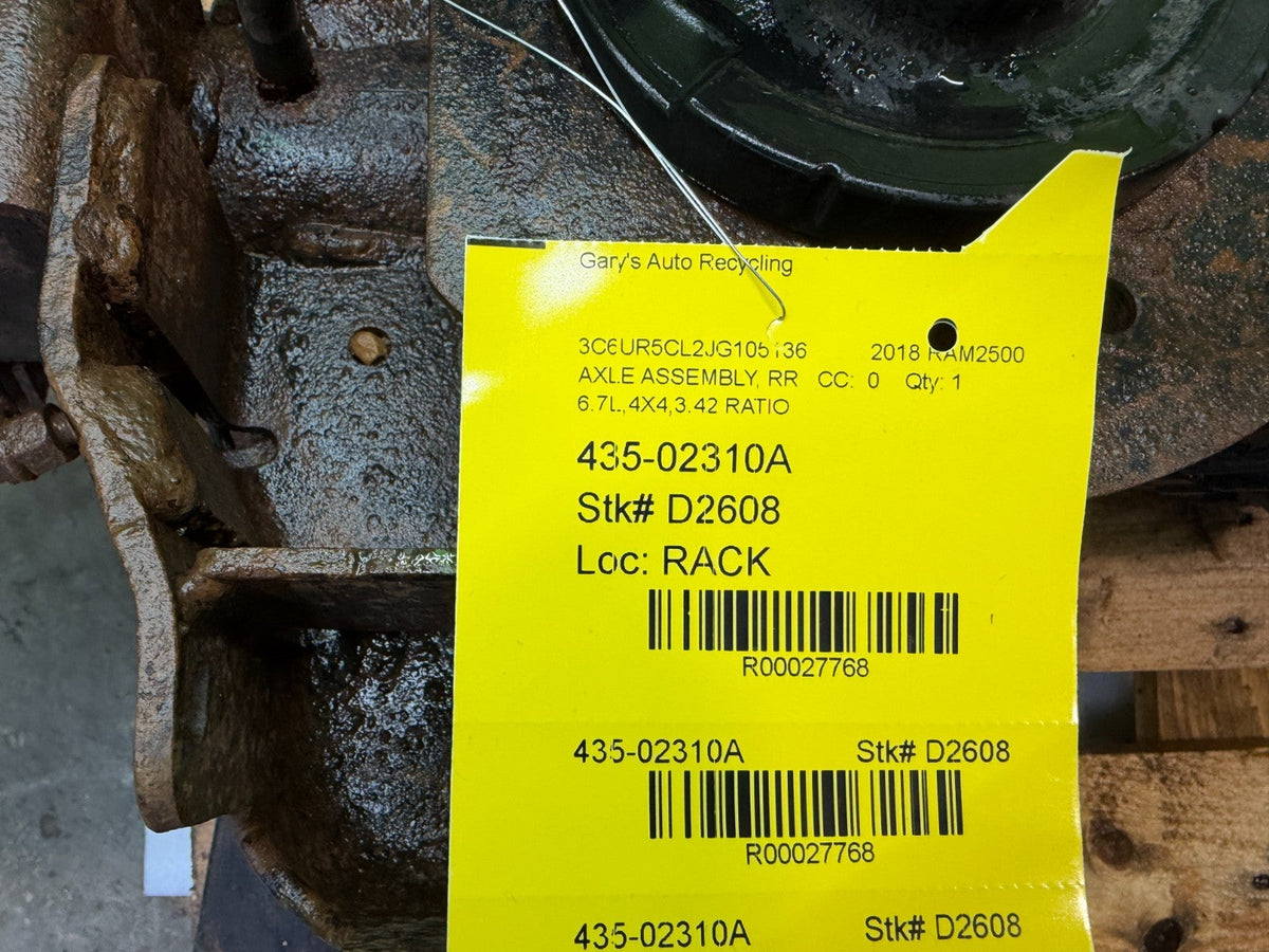 14-18 RAM 2500 3500 6.7 CUMMINS DIESEL SRW REAR DIFFERENTIAL AXLE 3.42