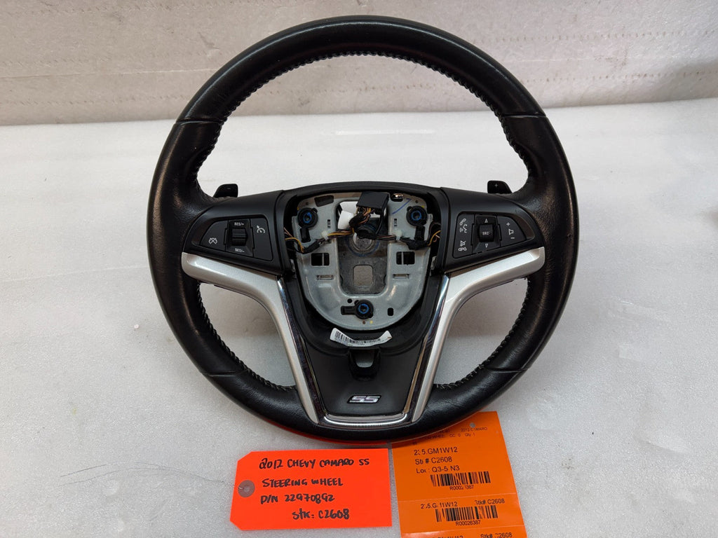 12-15 CHEVROLET CAMARO SS BLACK LEATHER STEERING WHEEL AUTO TRANS 22970892