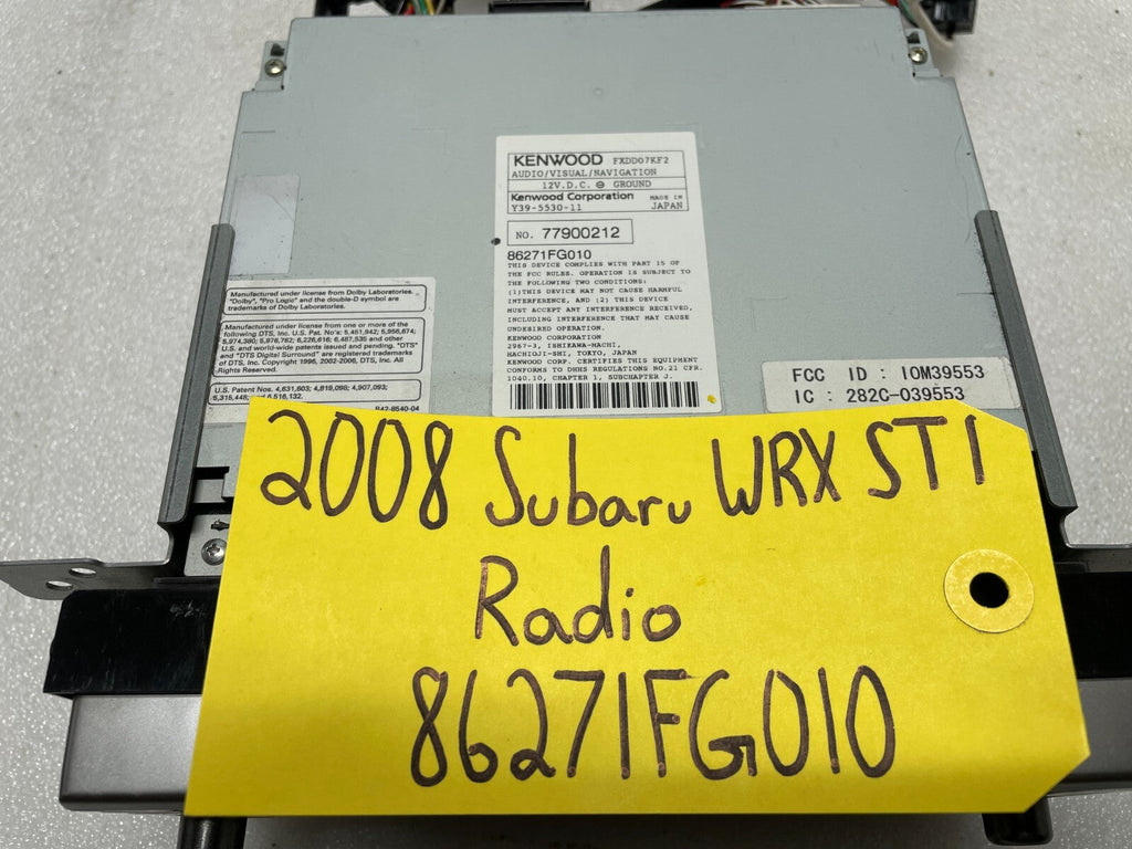 2008 Subaru Impreza WRX STi GV8 GC8 OEM KENWOOD RADIO NAVIGATION NAV 08 09 10