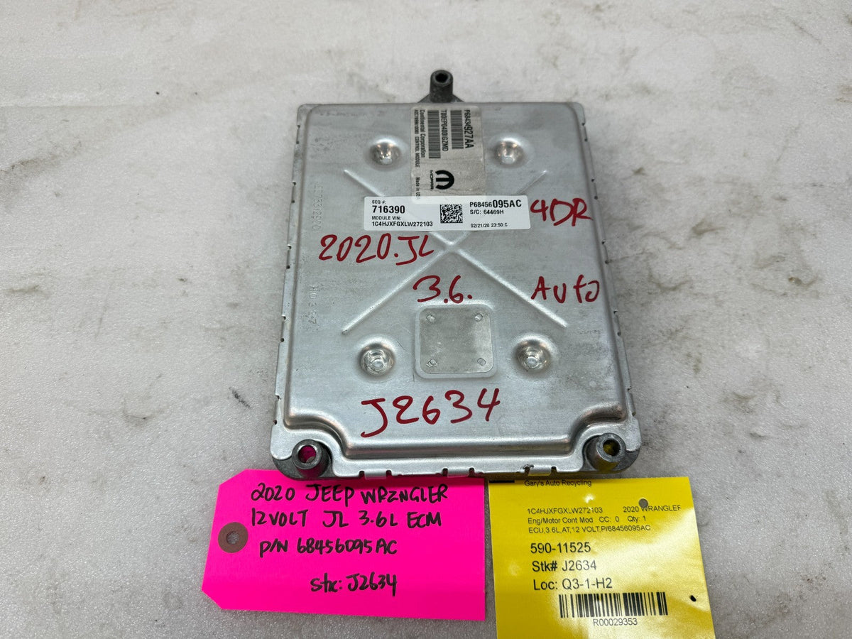 20 JEEP WRANGLER JL JT 3.6 ENGINE COMPUTER ECU ECM P68456095AC 18-23