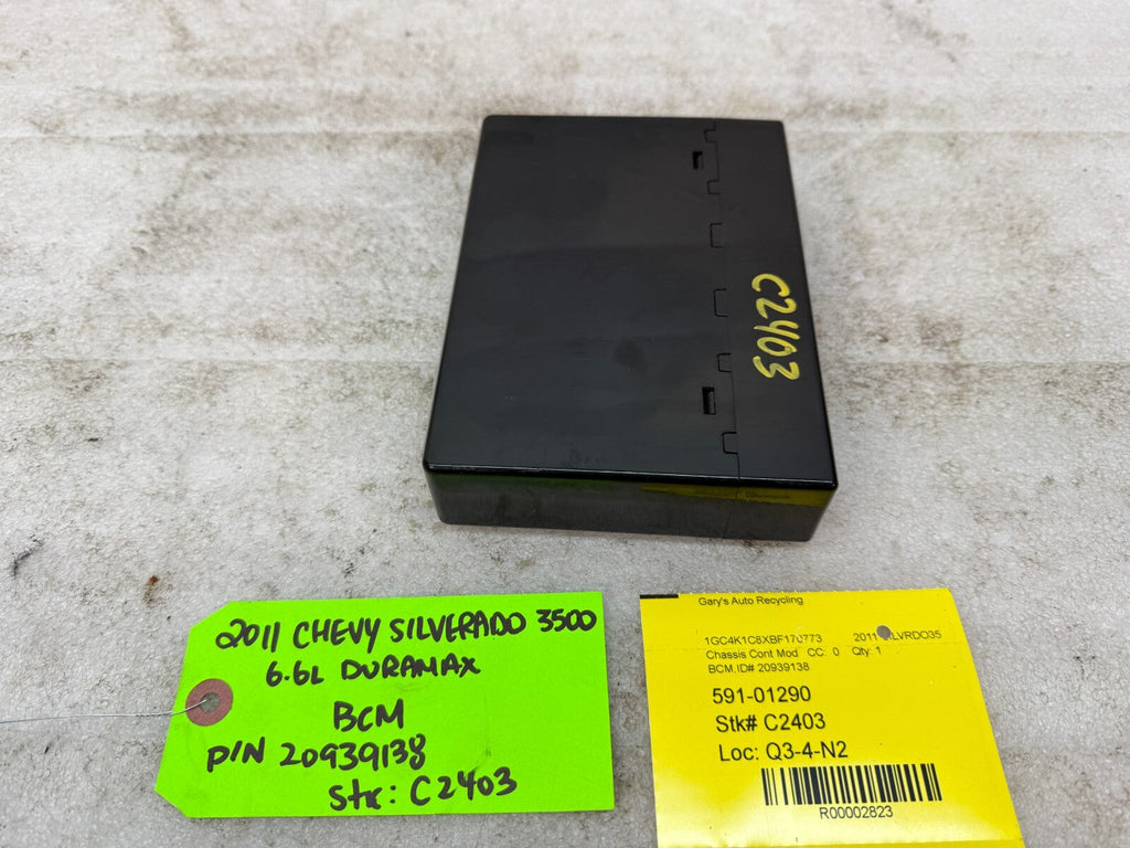 11-14 Chevrolet GMC 2500HD DURAMAX 6.6 LML BCM BODY CONTROL MODULE 20939138