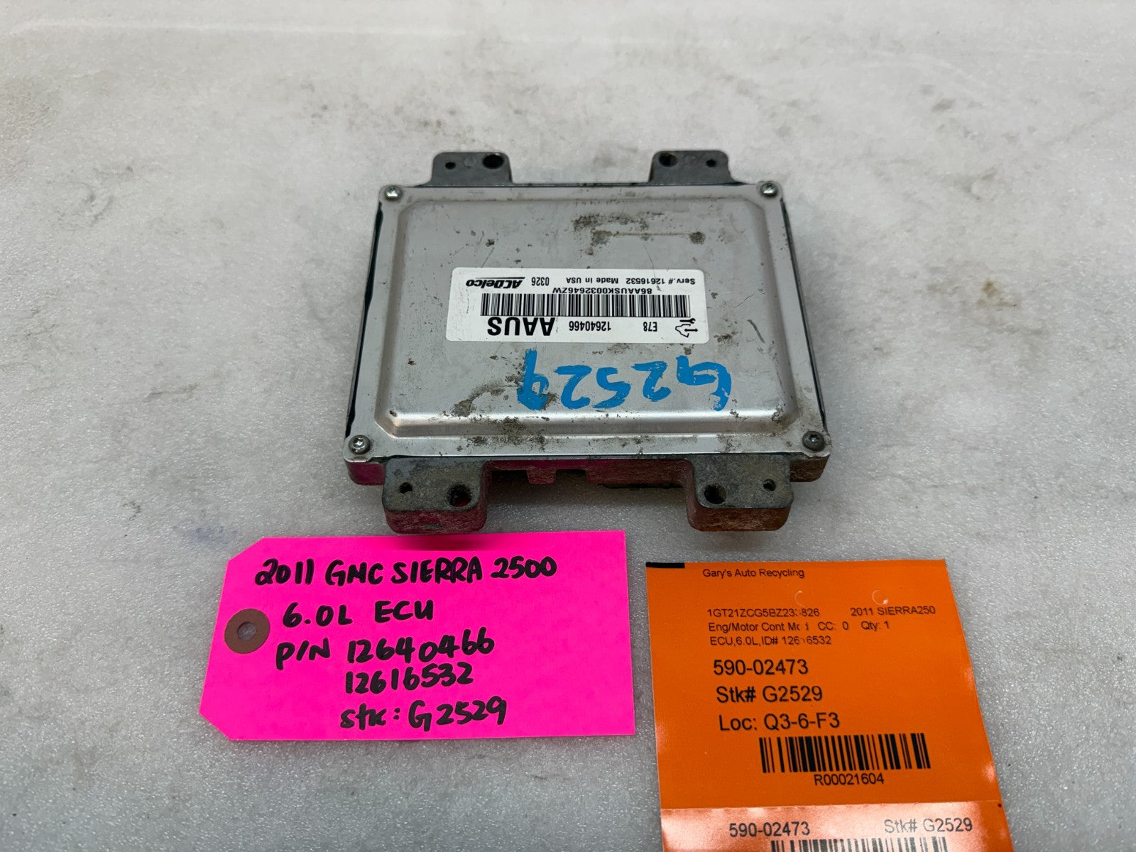 11 CHEVROLET GMC 2500 3500 1500 6.0 ENGINE COMPUTER ECU ECM 12640466 12616532