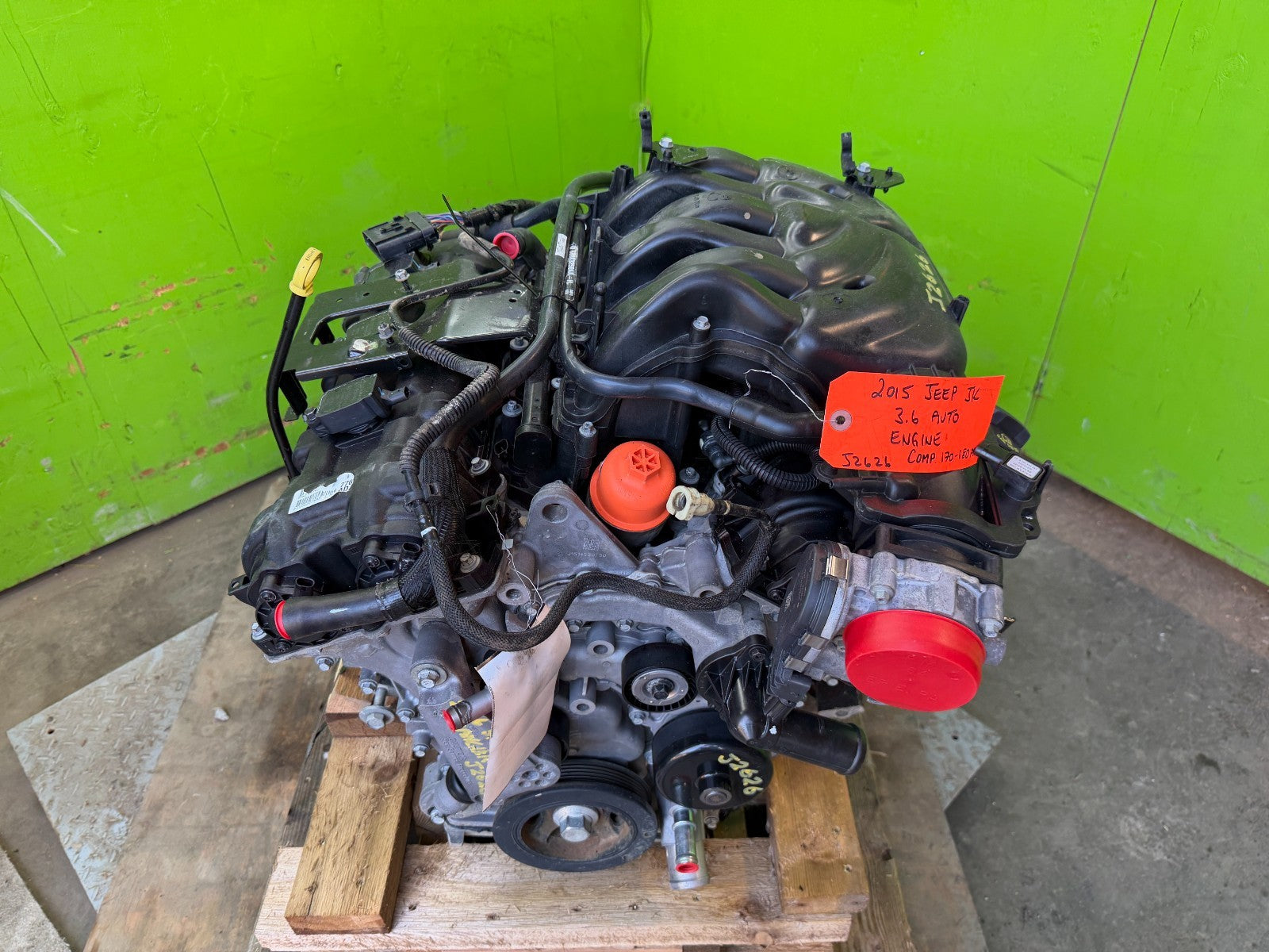 15 JEEP WRANGLER JK 3.6 COMPLETE ENGINE MOTOR ASSEMBLY 110k 14-18