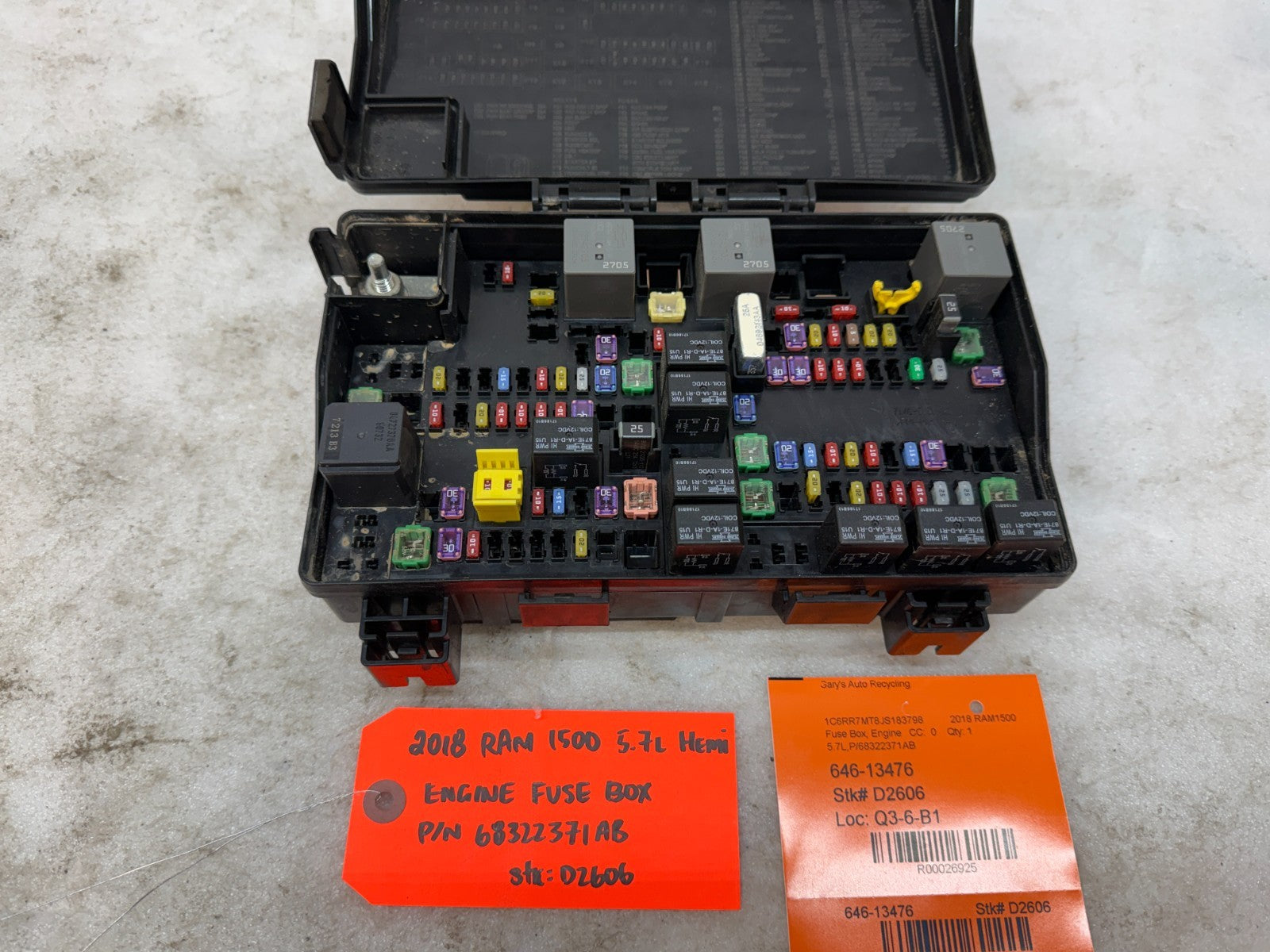 18 DODGE RAM SPORT 1500 5.7 TIPM FUSE BOX 68322371AB 15-21 63k