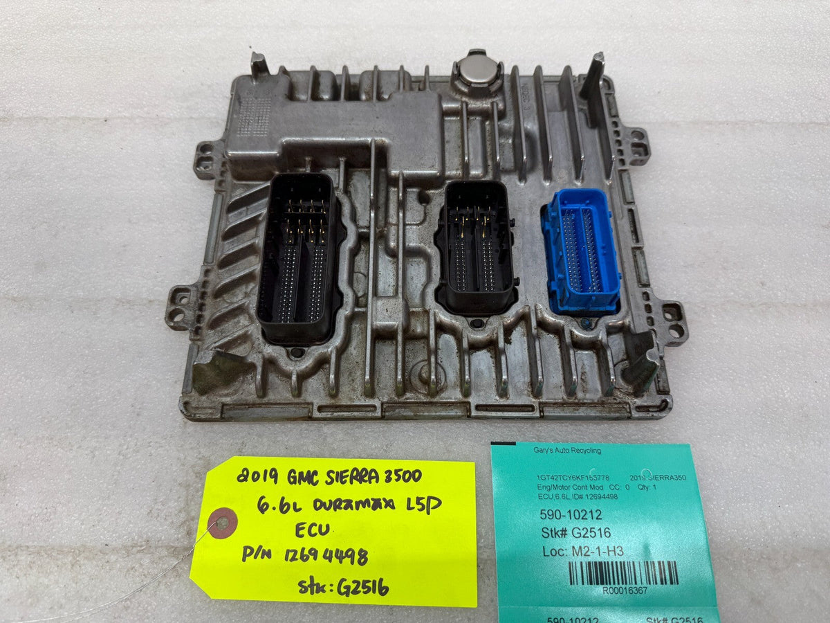 19 GMC 2500 3500 SIERRA 6.6 L5P DURAMAX DIESEL ENGINE COMPUTER ECM ECU 12694498