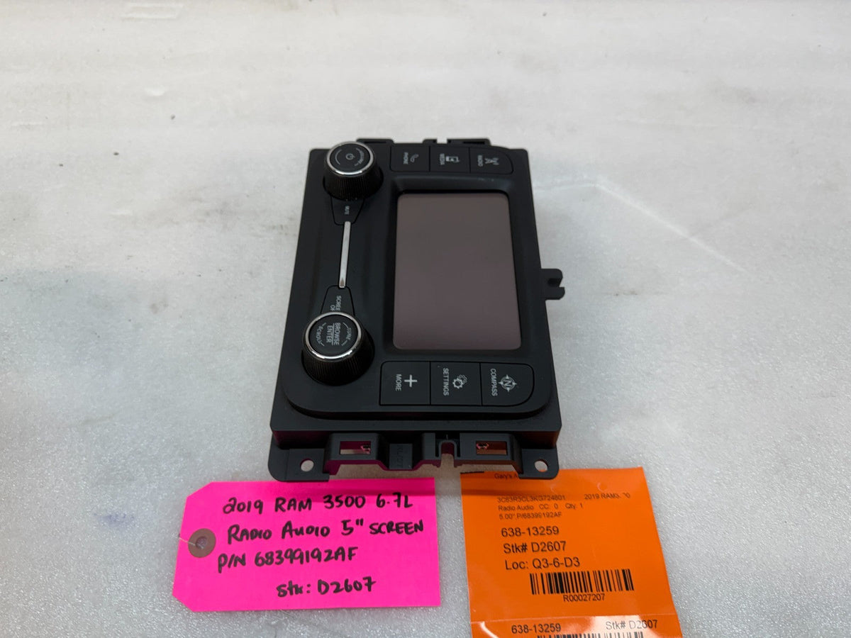 19 20 21 RAM 2500 3500 OEM 5" TOUCHSCREEN RADIO DISPLAY SCREEN 68399192AF