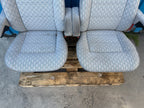 93 VW EUROVAN T4 OEM GREY CLOTH FRONT SEATS ON SWIVEL BASES SWIVEL SEAT
