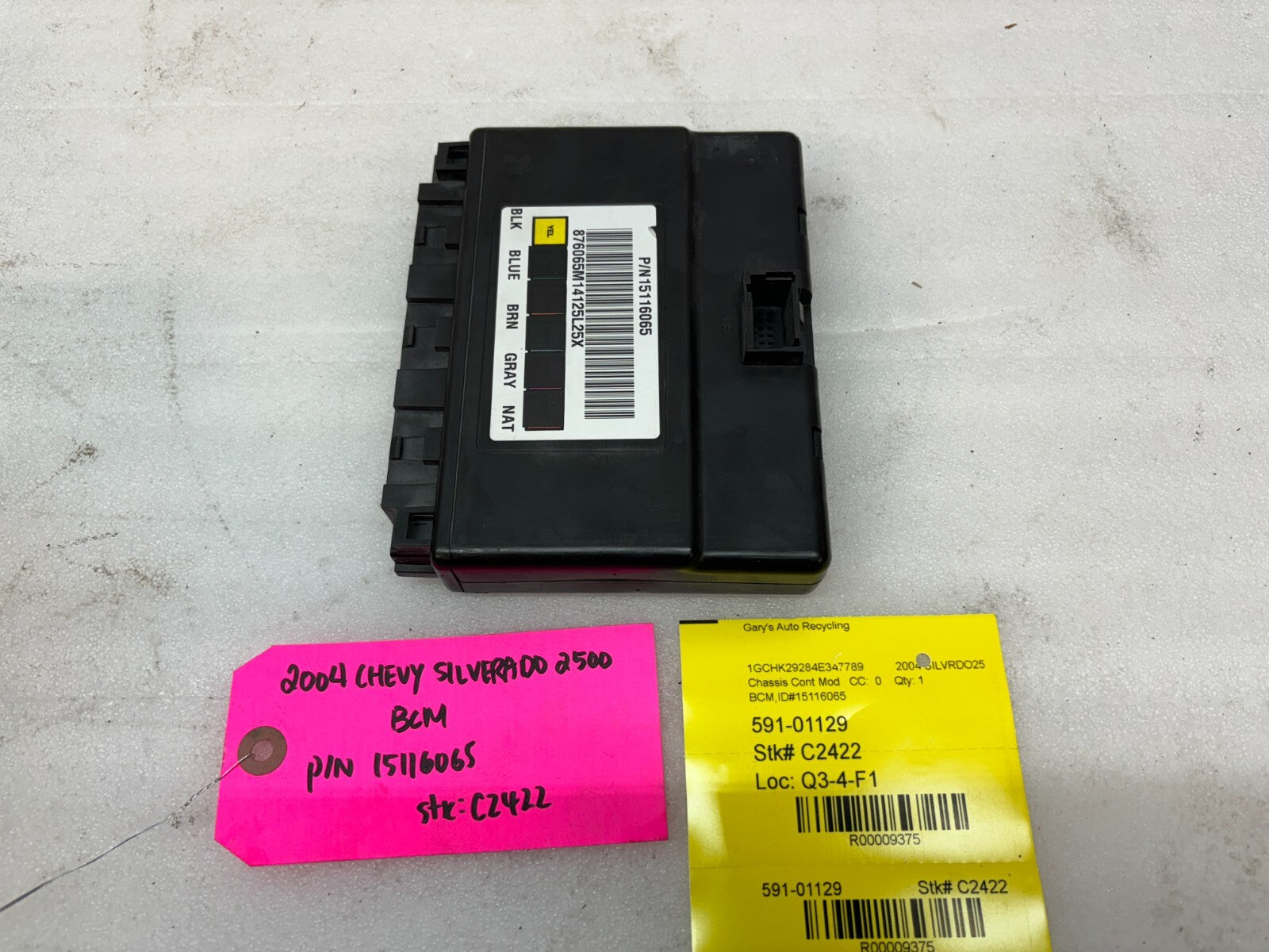 01-05 Chevrolet GMC 2500HD 3500HD 6.6 DURAMAX BODY CONTROL MODULE BCM 15116065