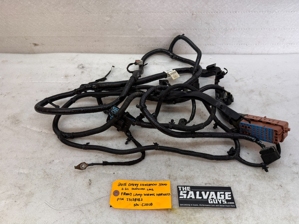 15 GMC SIERRA CHEVROLET SILVERADO DURAMAX 6.6 LML FRONT END LAMP WIRING HARNESS