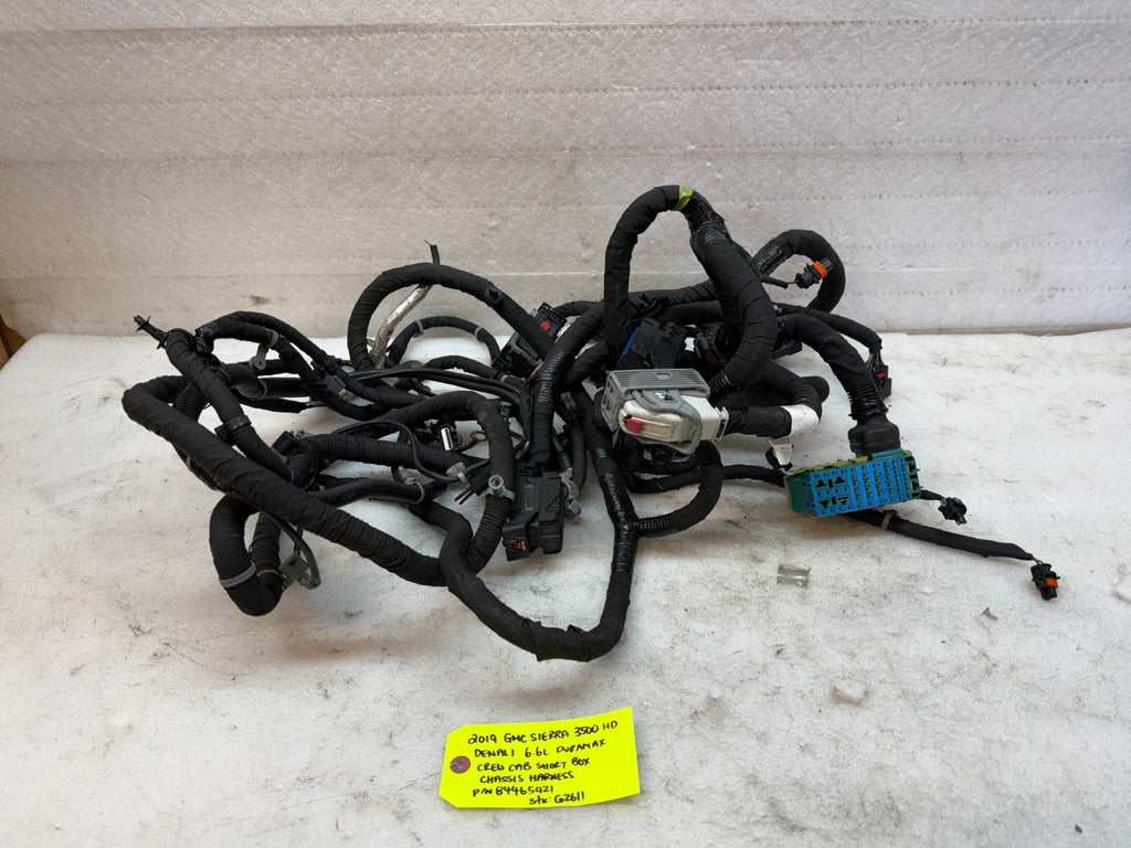18 19 Chevrolet GMC 2500HD 3500 4wd CREW CAB SHORT BOX CHASSIS WIRING HARNESS