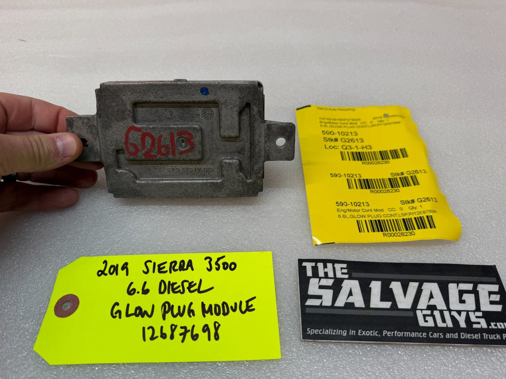 19 CHEVROLET GMC SIERRA SILVERADO 6.6 2500 GPM GLOW PLUG CONTROL MODULE 12687698