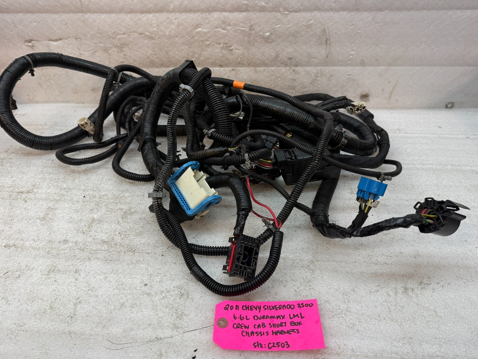 11 Chevrolet GMC 2500HD 3500 4wd CREW CAB SHORT BOX CHASSIS WIRING HARNESS