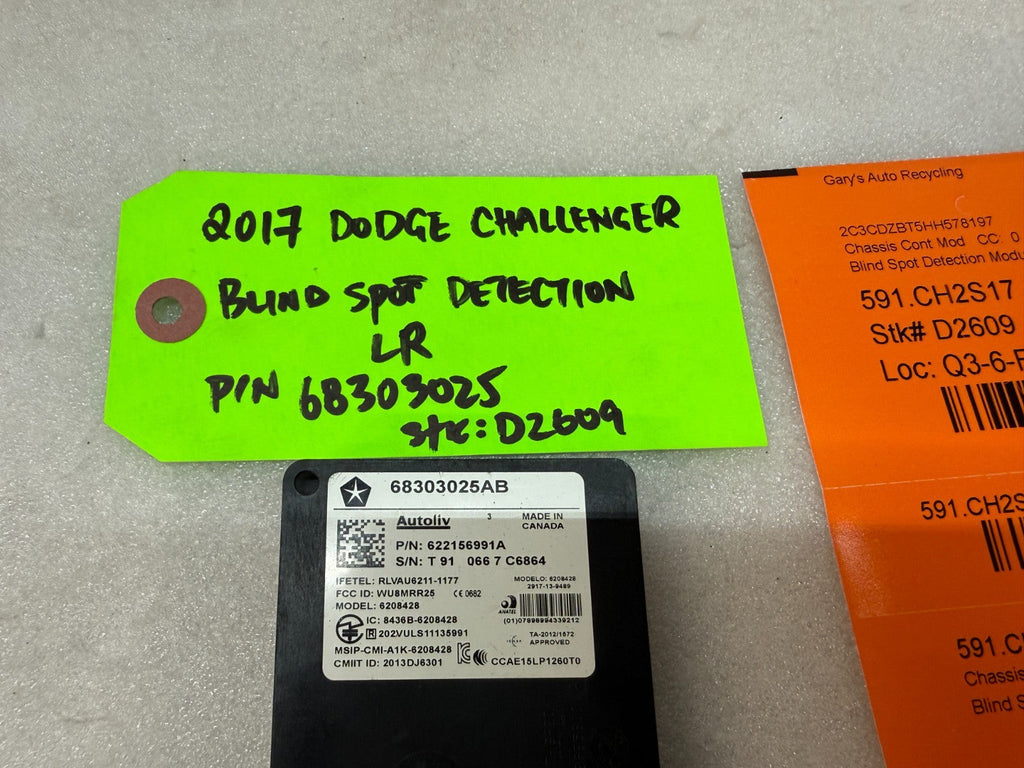 15-18 DODGE CHALLENGER SRT OEM LEFT RIGHT REAR BLIND SPOT SENSOR MODULE 68303025