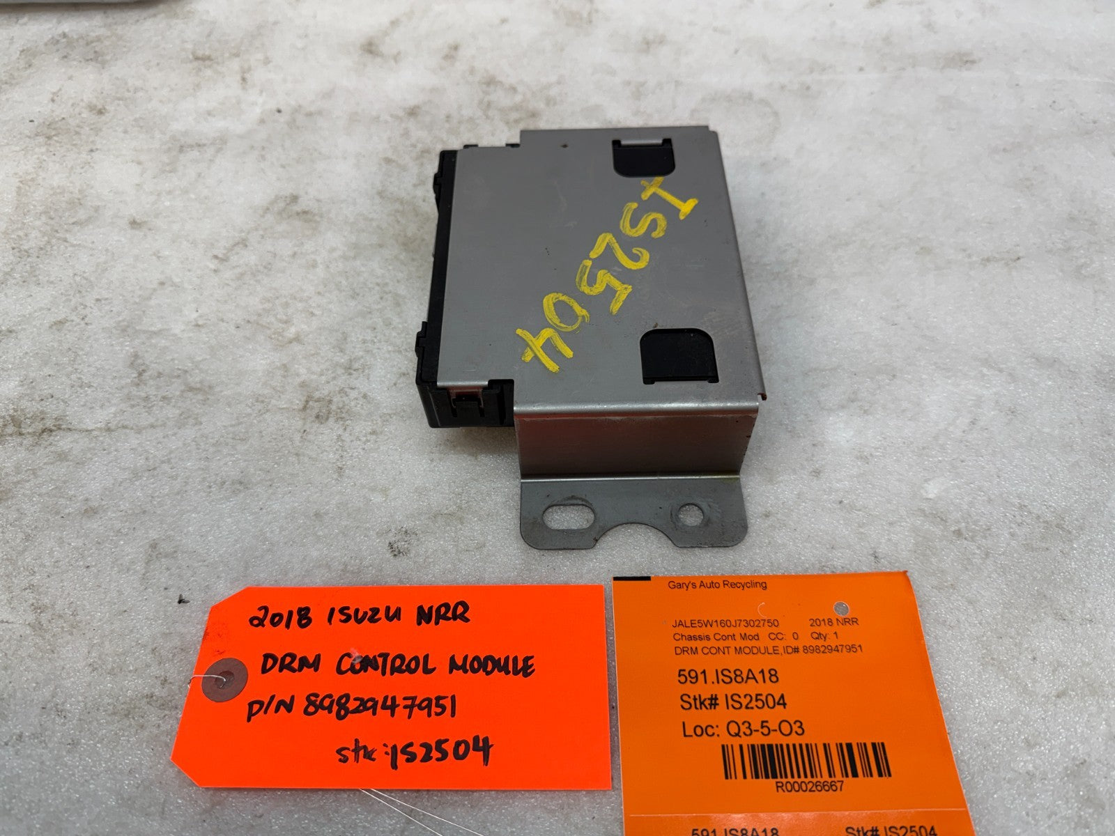 18 ISUZU NRR NPR NQR 5.2 DRM DATA RECORDING CONTROL MODULE 8982947951