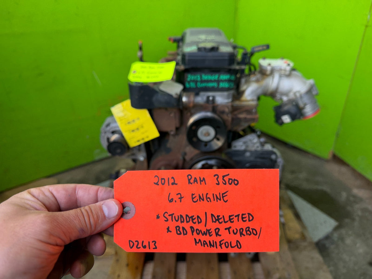 10 11 12 DODGE RAM 2500 3500 6.7 CUMMINS BD TURBO DIESEL ENGINE MOTOR  STUDDED