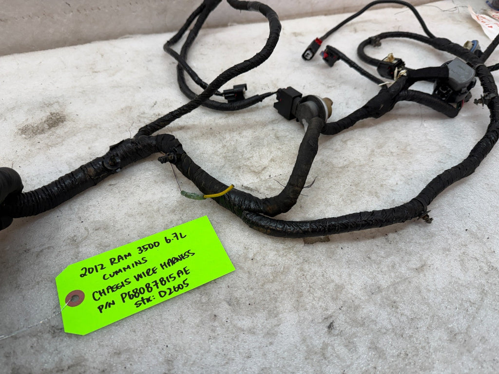 12 RAM 2500 3500 6.7 CHASSIS FRAME WIRING HARNESS 4x4 AUTO P68087815AE