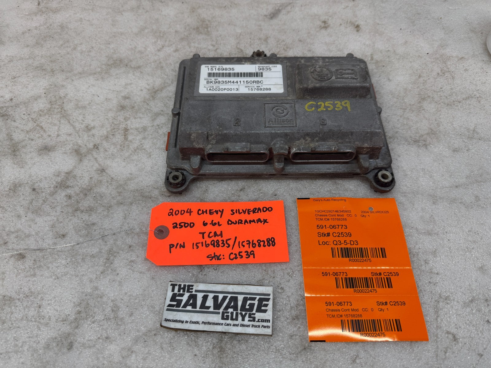 04 Chevrolet GMC SILVERADO 6.6 TCM TCU TRANSMISSION COMPUTER ALLISON 29537441