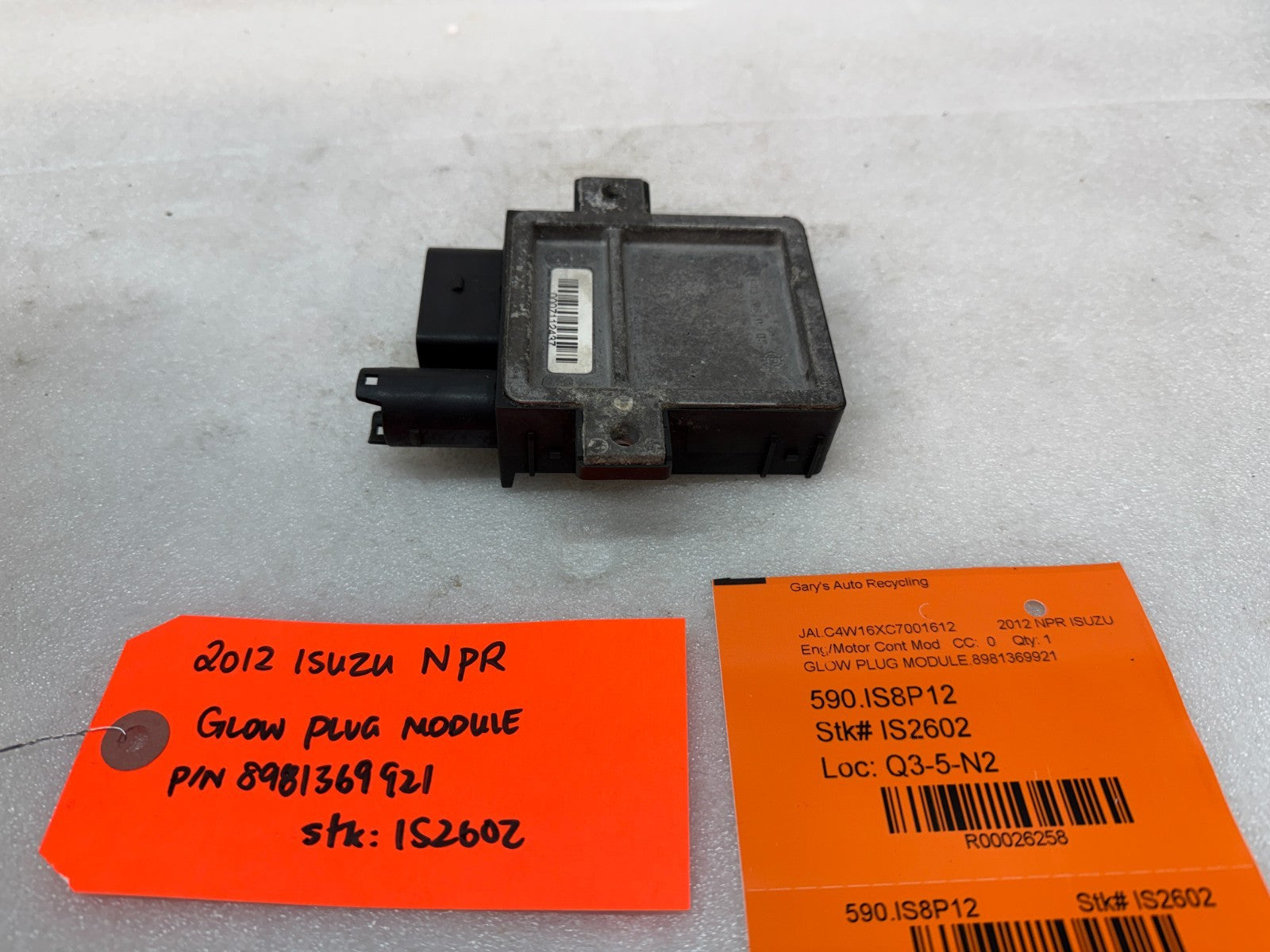 12 ISUZU NRR NPR NQR 5.2 4HK1-TC GLOW PLUG CONTROL MODULE GPM 8981369921