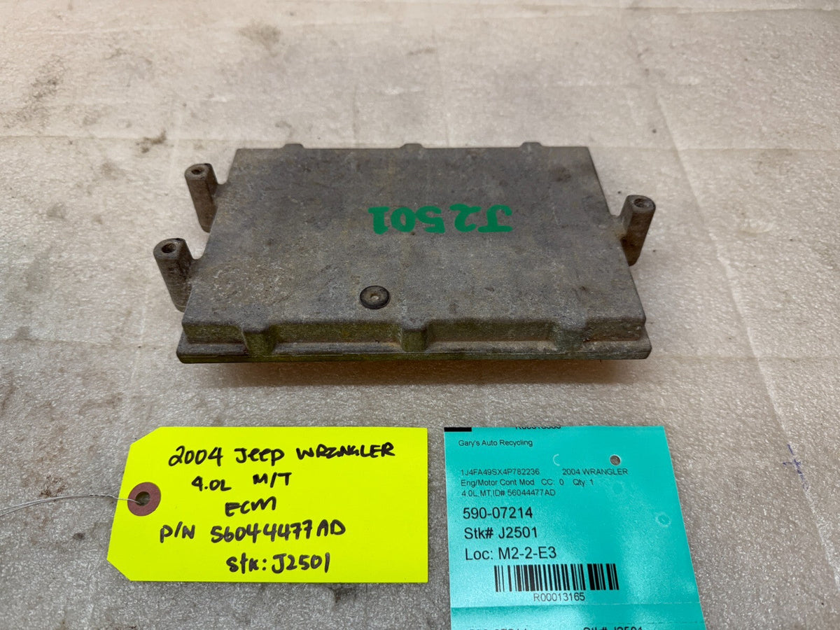 04 JEEP WRANGLER TJ 4.0 MANUAL TRANS ENGINE COMPUTER ECM ECU P56044477AD