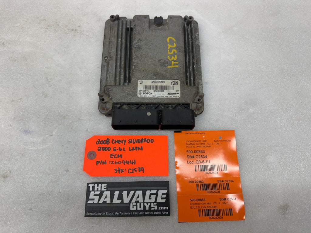 08 09 10 Chevrolet GMC 2500HD DURAMAX 6.6 LMM ECM ECU ENGINE COMPUTER 12609441