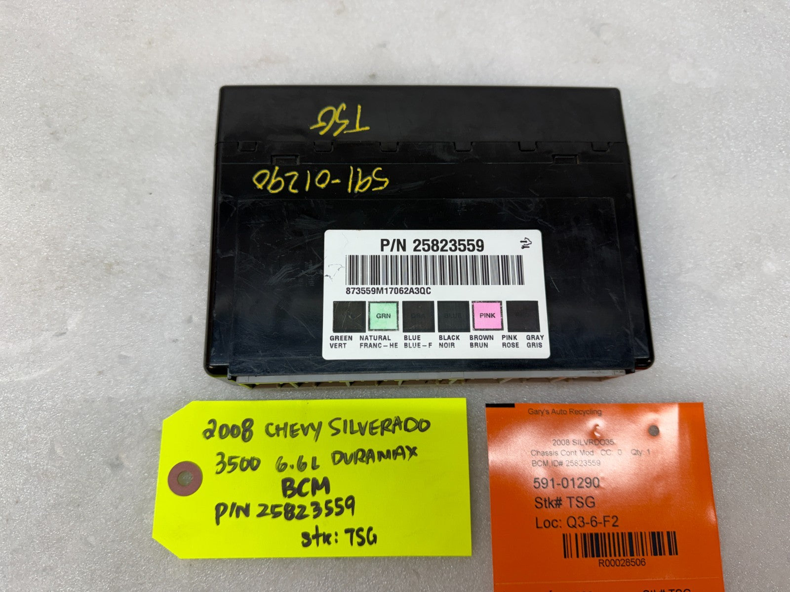 08 09 10 Chevrolet GMC DURAMAX LMM 6.6 BCM BODY CONTROL MODULE 25823559