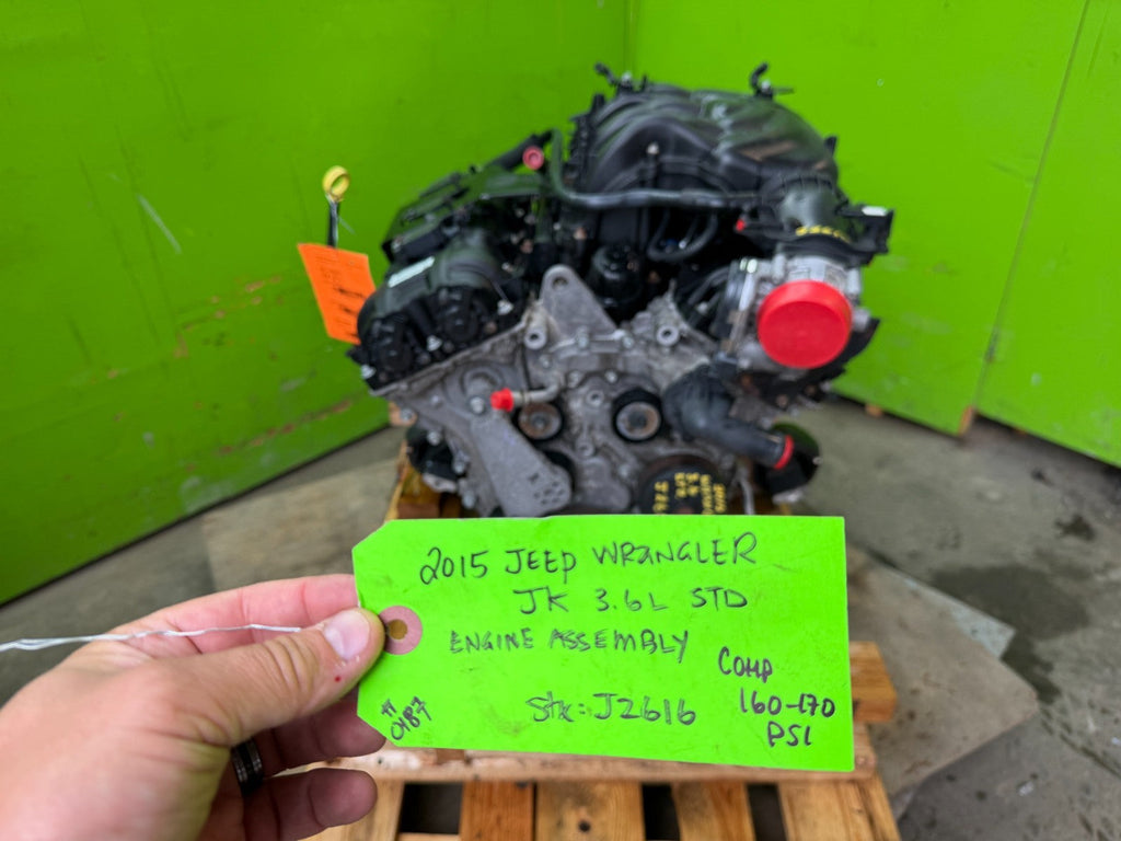 15 JEEP WRANGLER JK 3.6 COMPLETE ENGINE MOTOR ASSEMBLY 14-18