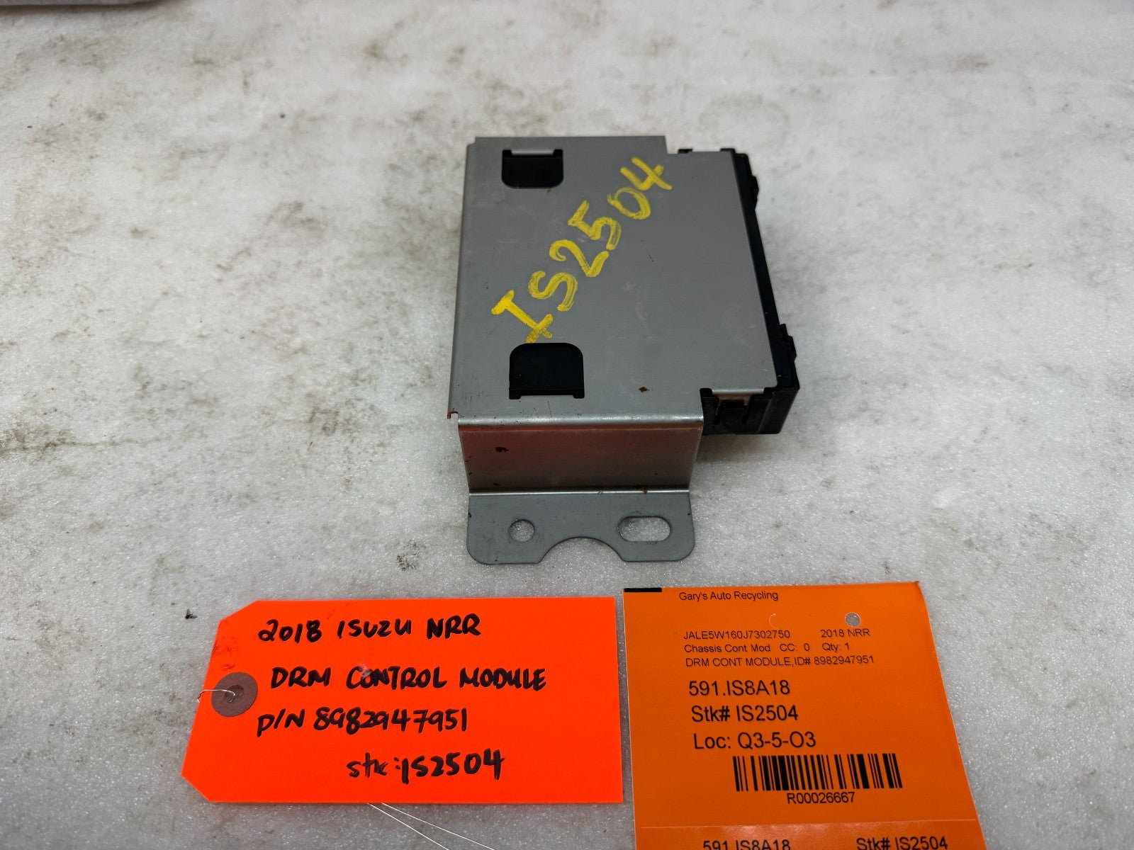 18 ISUZU NRR NPR NQR 5.2 DRM DATA RECORDING CONTROL MODULE 8982947951