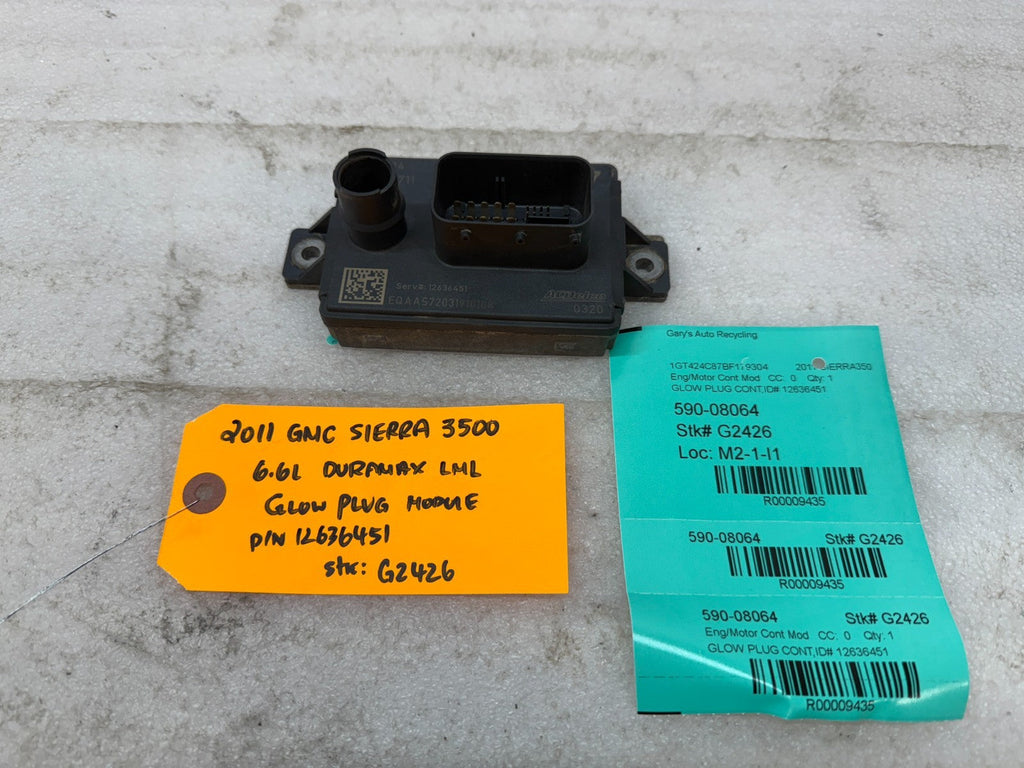 10-12 GMC SIERRA 3500 6.6L DURAMAX LGH LML GLOW PLUG CONTROL MODULE OEM 12636451