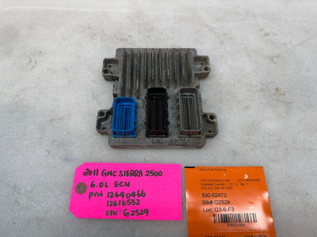 11 CHEVROLET GMC 2500 3500 1500 6.0 ENGINE COMPUTER ECU ECM 12640466 12616532