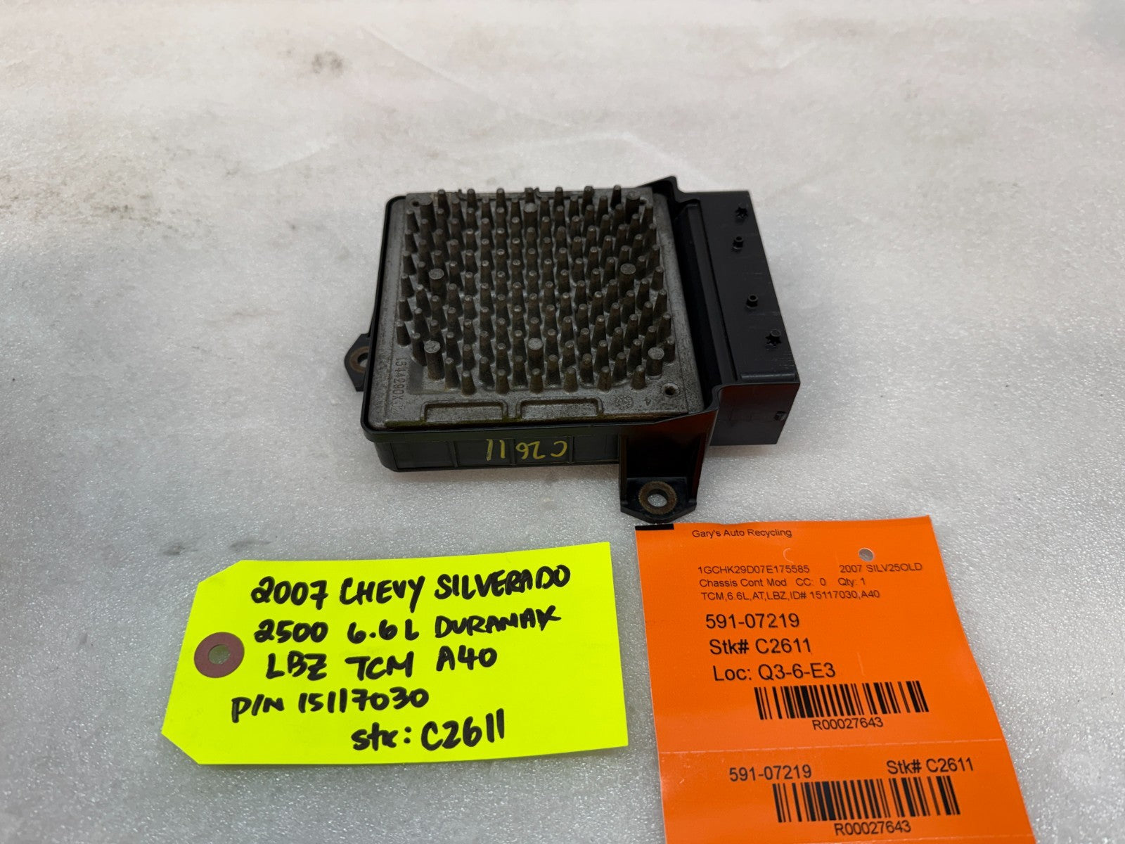 06 07 08 GMC SIERRA ALLISON A40 TRANSMISSION CONTROL MODULE TCM TCU A40 15117030