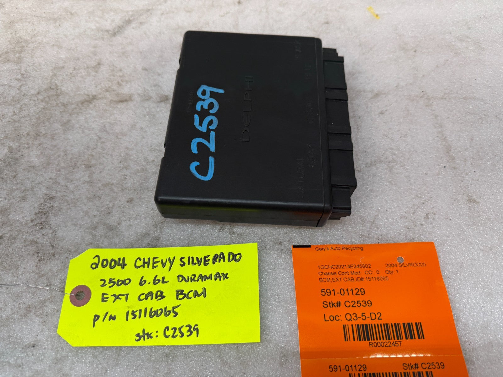 01-05 Chevrolet GMC 2500HD 3500HD 6.6 DURAMAX BODY CONTROL MODULE BCM 15116065