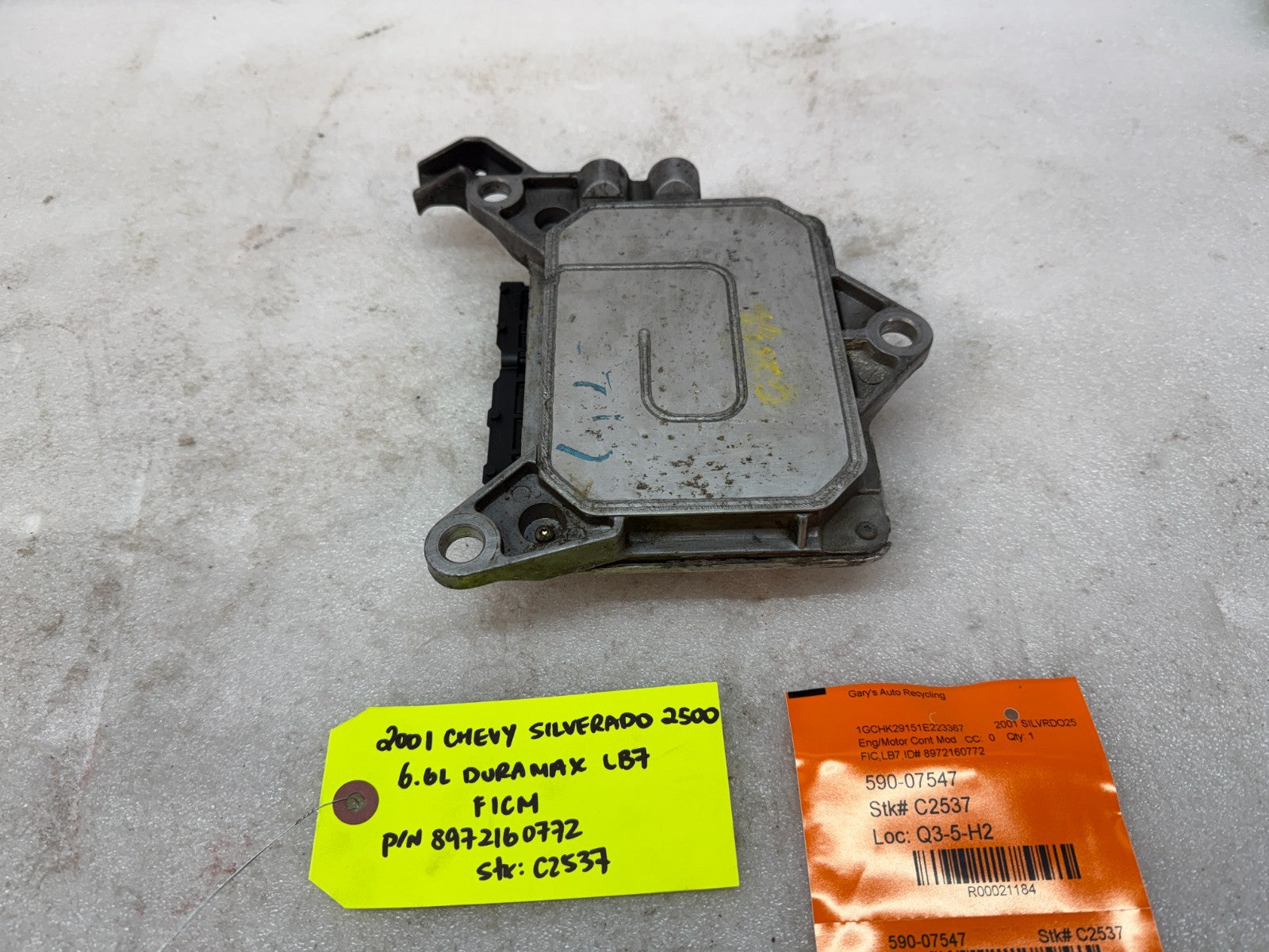 01 Chevrolet GMC LB7 6.6 DURAMAX FICM FUEL INJECTION CONTROL MODULE 8972160772