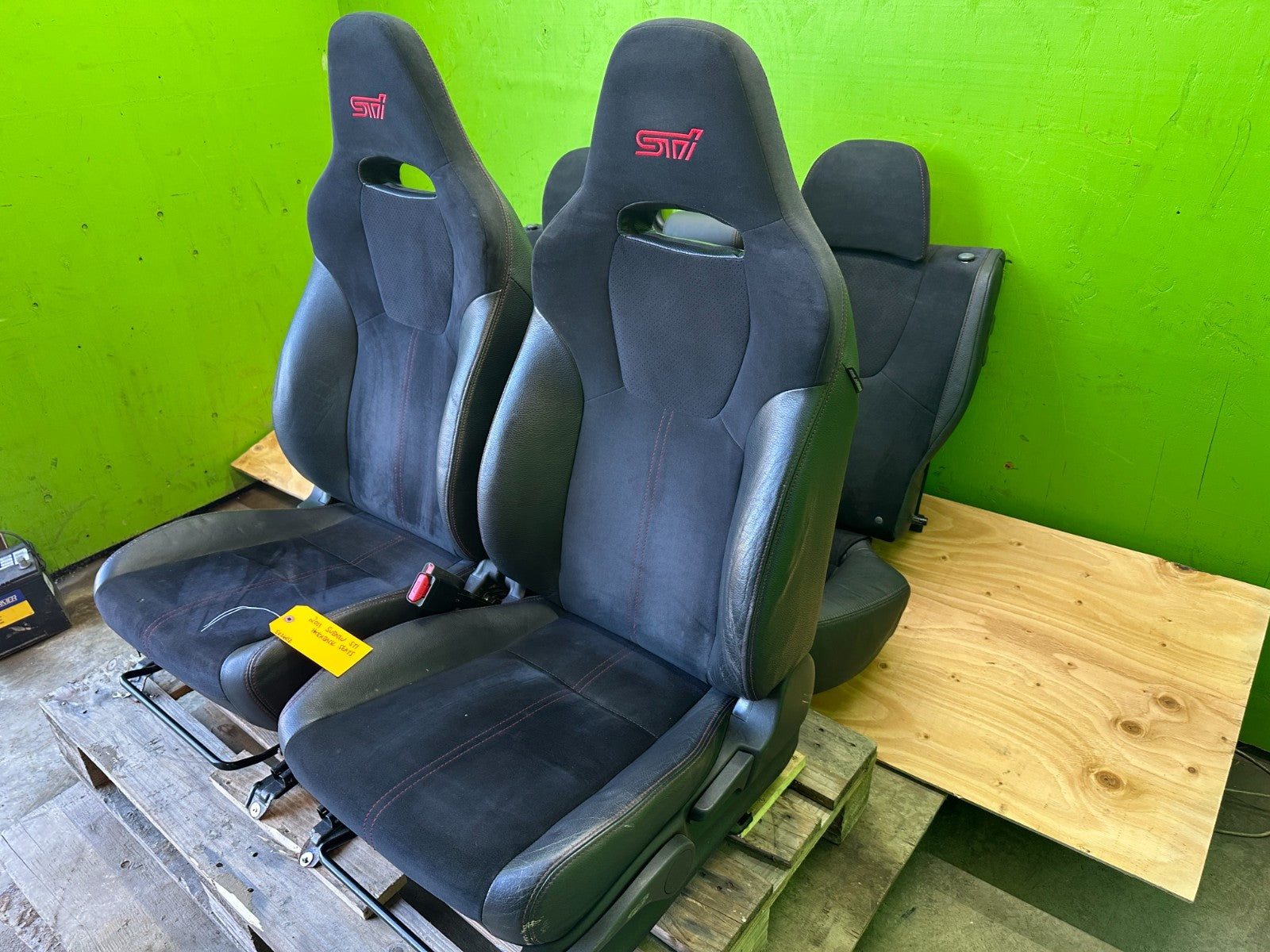 11 Subaru Impreza STi HATCHBACK FRONT REAR SEATS BLACK ALCANTARA 08-14