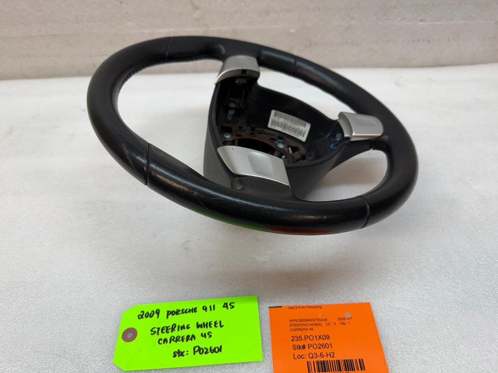 09 PORSCHE 997 911 BLACK LEATHER SPORT STEERING WHEEL MANUAL 99734780442 06-09