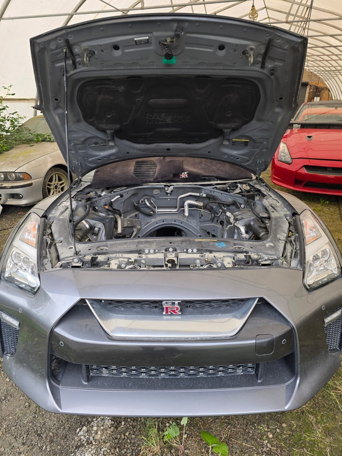 17 NISSAN GTR R35 OEM VR38 COMPLETE FRONT NOSE BUMPER LIGHTS RAILS HOOD 15-20