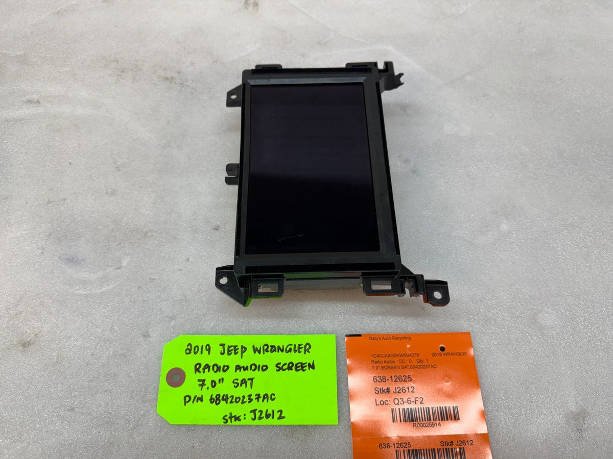19 JEEP WRANGLER JL JT OEM 7" TOUCHSCREEN RADIO STEREO P68420237AC 18-20