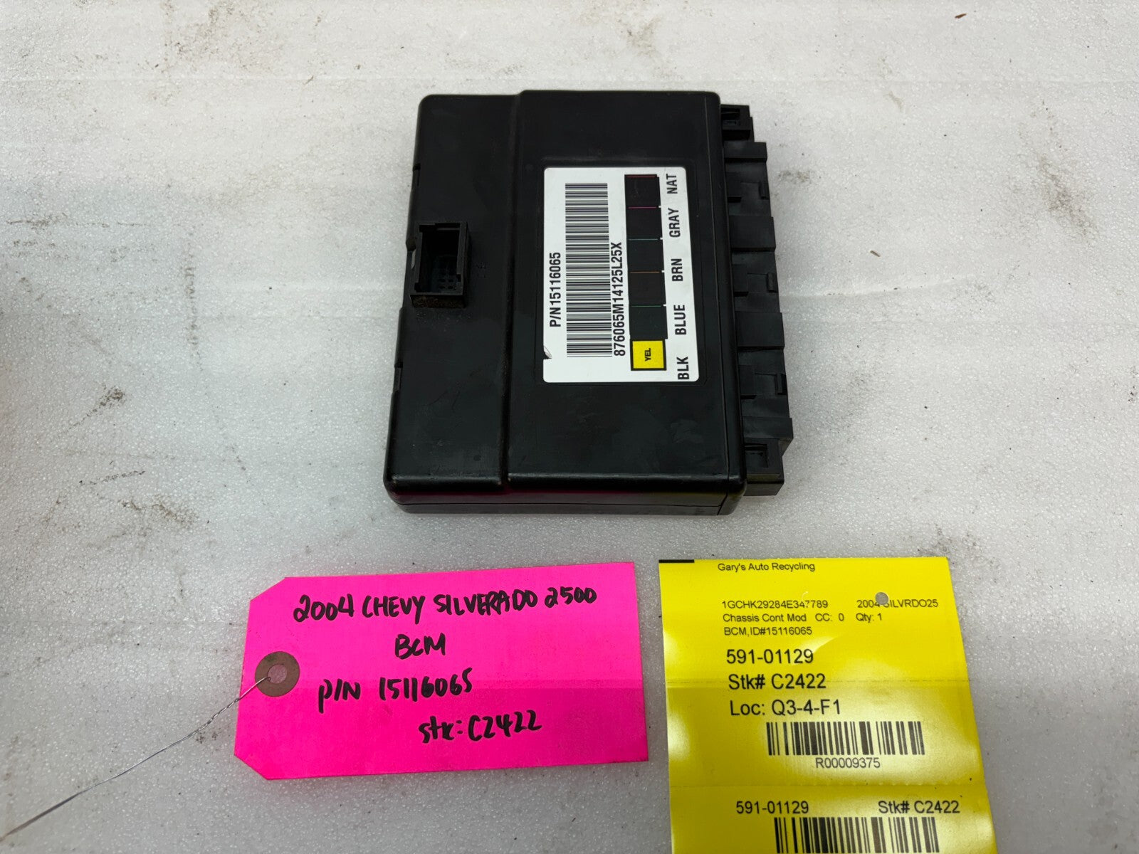 01-05 Chevrolet GMC 2500HD 3500HD 6.6 DURAMAX BODY CONTROL MODULE BCM 15116065