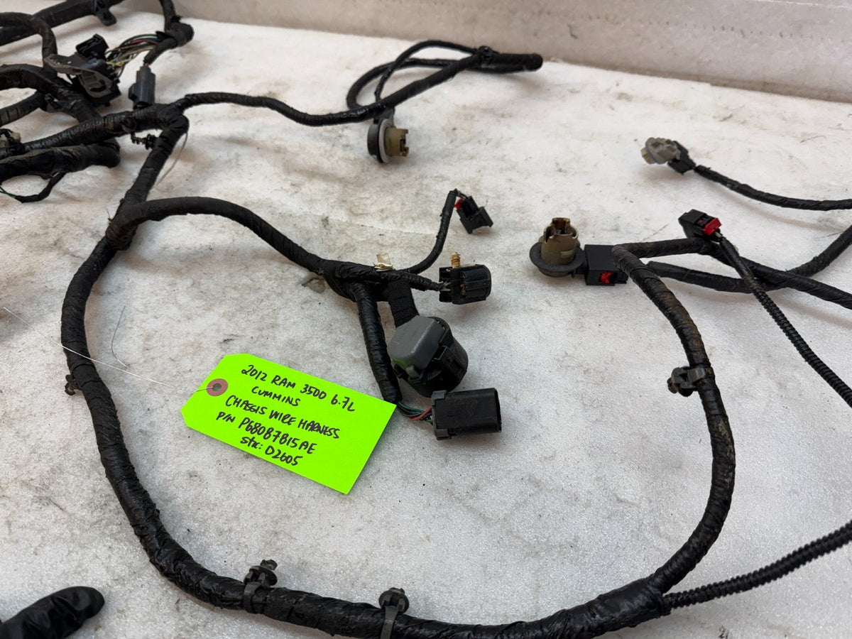 12 RAM 2500 3500 6.7 CHASSIS FRAME WIRING HARNESS 4x4 AUTO P68087815AE