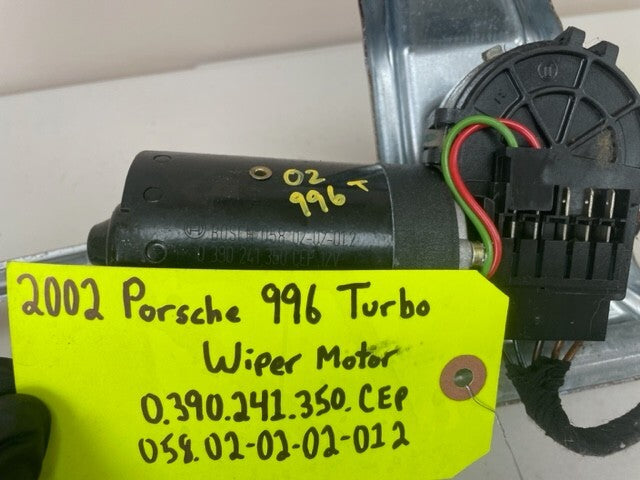 02 PORSCHE 996TT 996 OEM FRONT WINDSHIELD WIPER MOTOR TRANSMISSION 01-05 69K!!