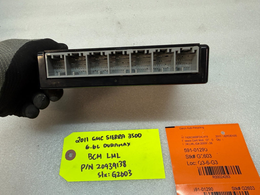 11-14 Chevrolet GMC 2500HD DURAMAX 6.6 LML BCM BODY CONTROL MODULE 20939138