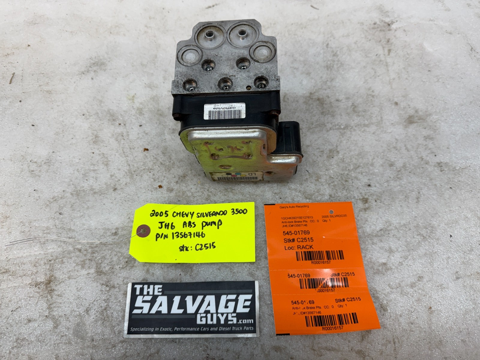 03-07 Chevrolet GMC SILVERADO 2500 6.6 ABS ANTI LOCK BRAKE PUMP MODULE 13567146