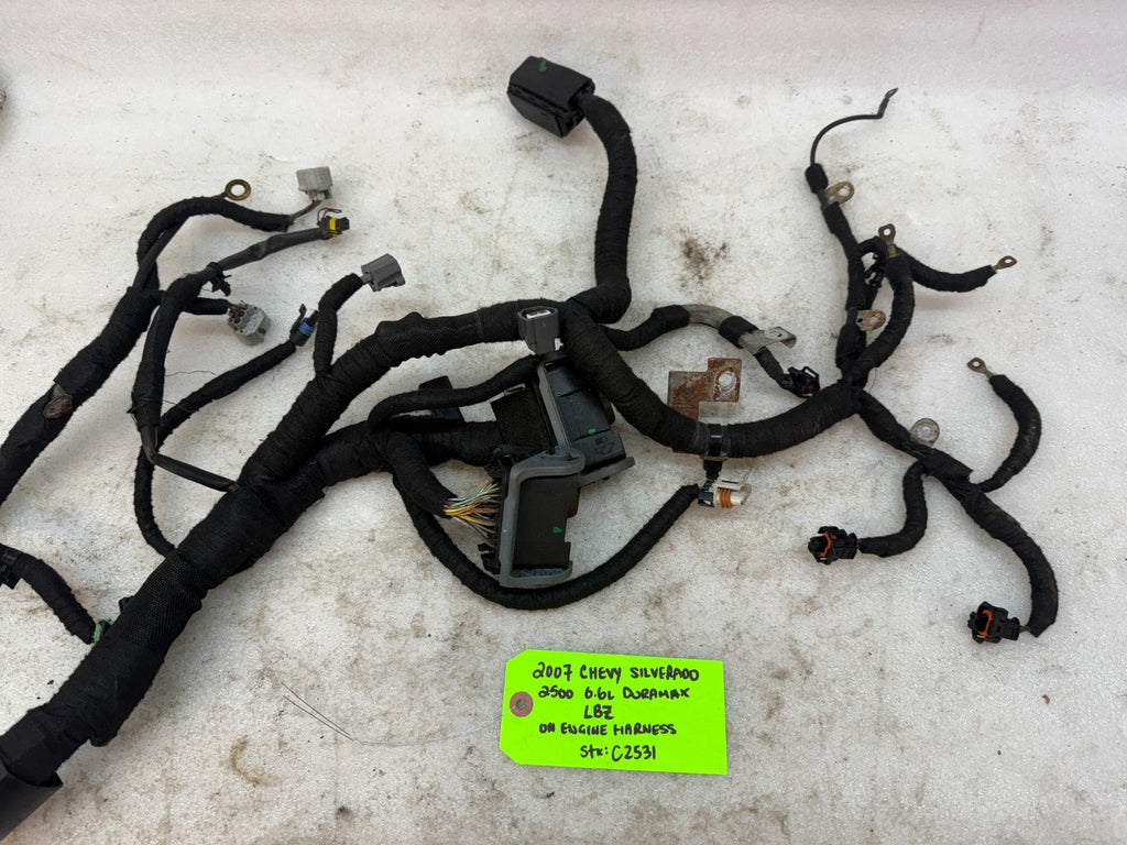 06 07 GMC CHEVROLET 2500HD DURAMAX 6.6 LBZ ENGINE MOTOR WIRING HARNESS LOOM