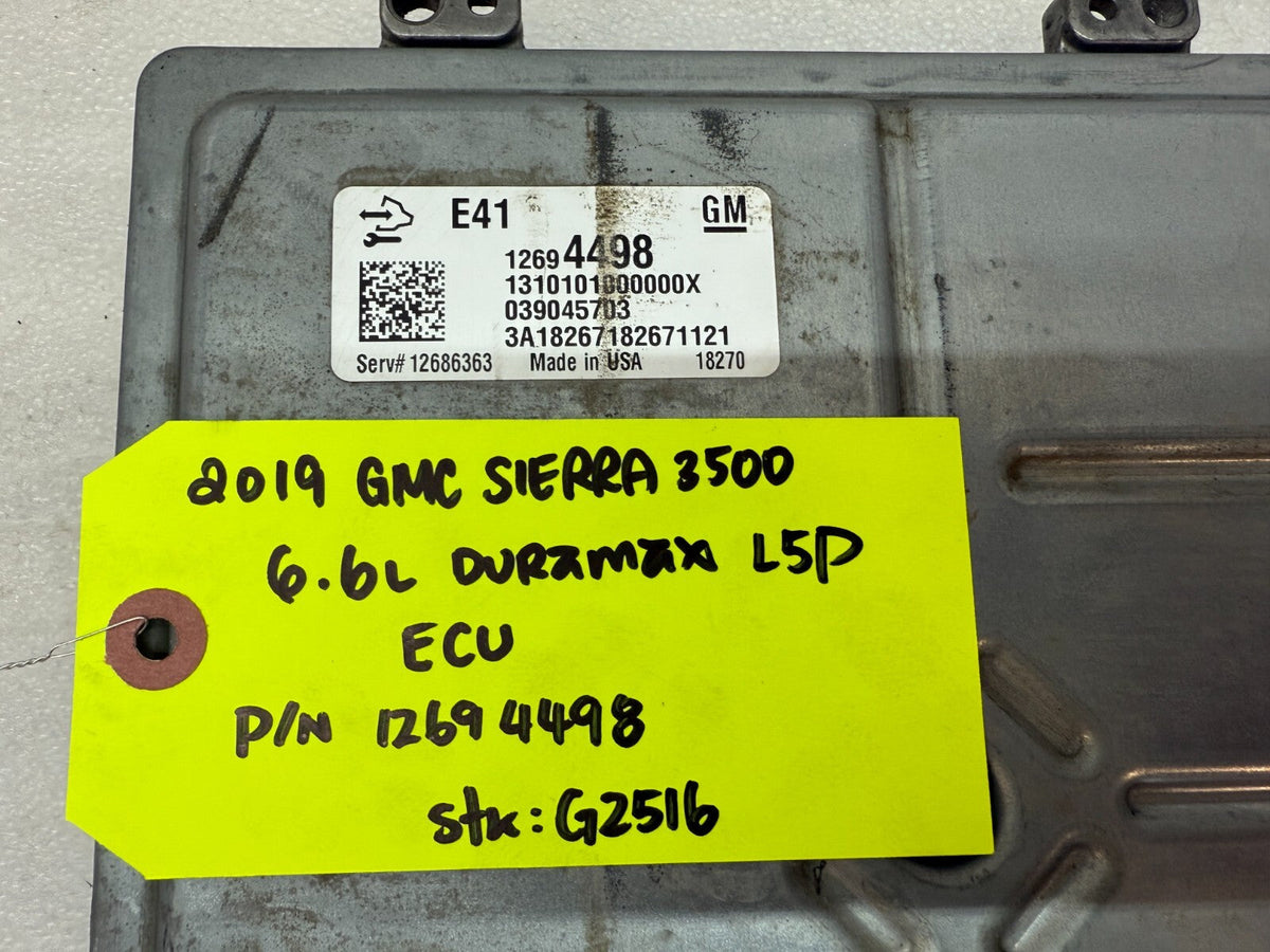 19 GMC 2500 3500 SIERRA 6.6 L5P DURAMAX DIESEL ENGINE COMPUTER ECM ECU 12694498