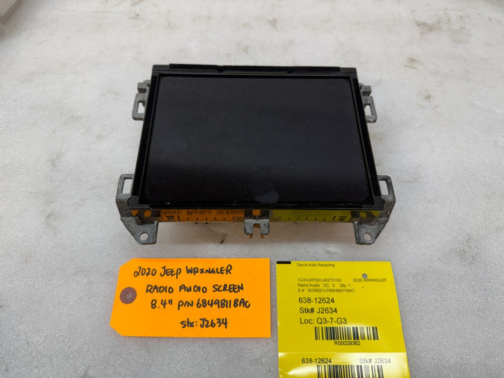 20 JEEP WRANGLER JL 8.4" RADIO DISPLAY SCREEN 68498118AC