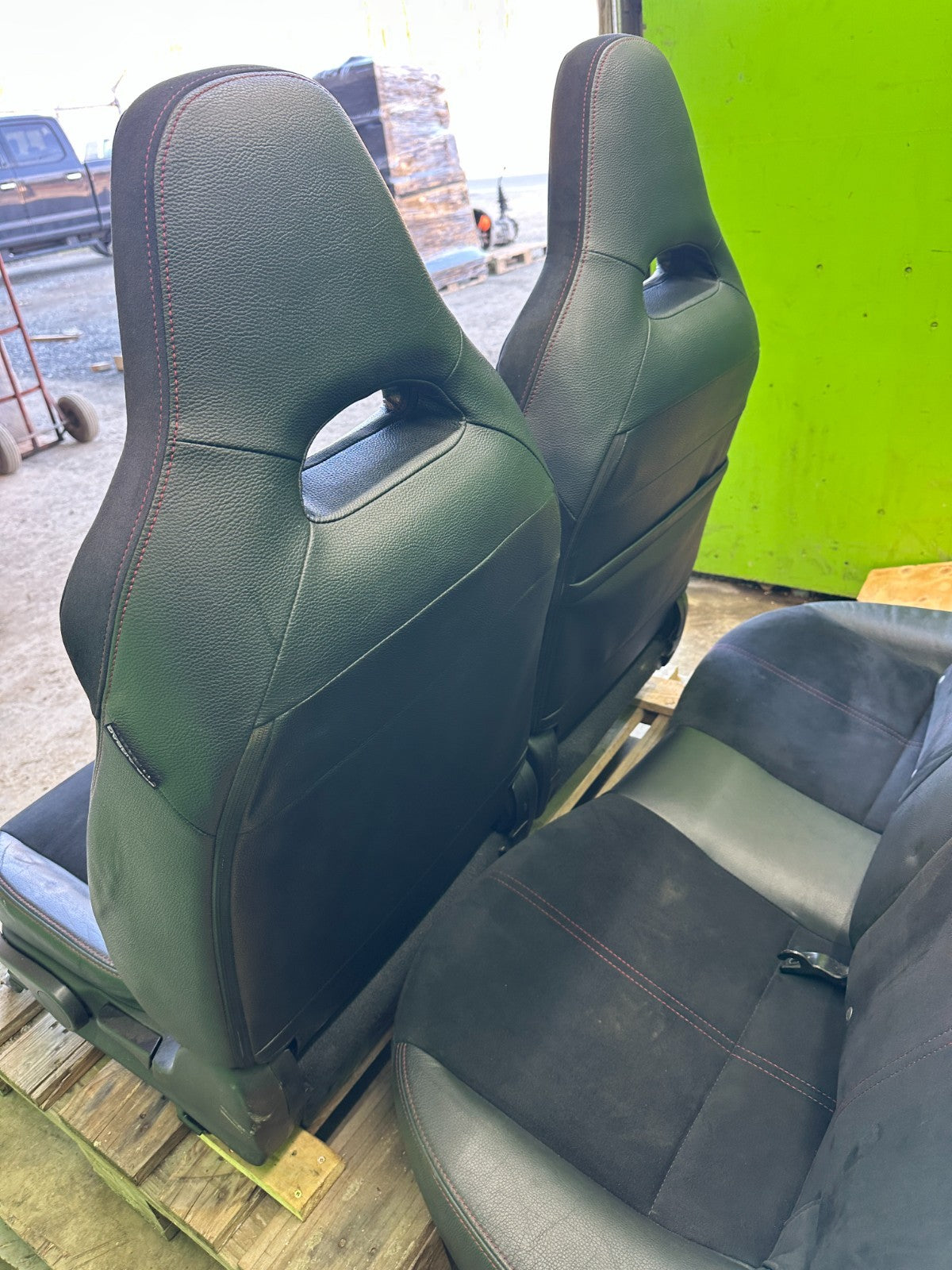 11 Subaru Impreza STi HATCHBACK FRONT REAR SEATS BLACK ALCANTARA 08-14