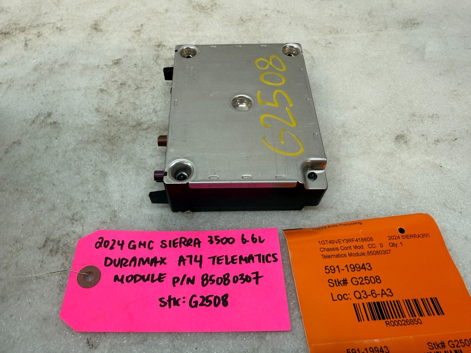 24 25 Chevrolet GMC SIERRA TELEMATICS COMMUNICATION CONTROL MODULE 85080307