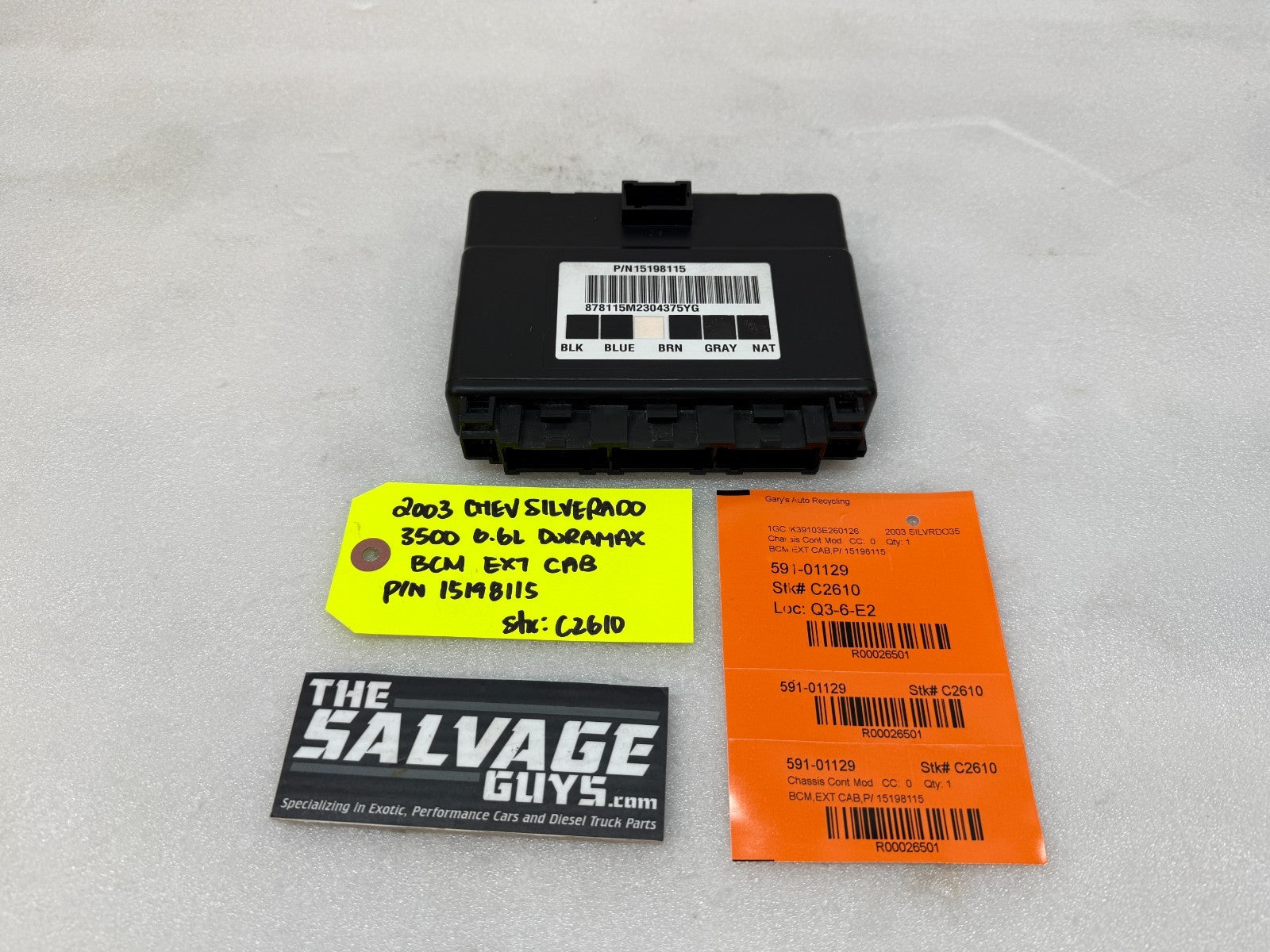 01-05 Chevrolet GMC 2500HD 3500HD 6.6 DURAMAX BODY CONTROL MODULE BCM 15198115